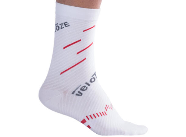 Velotoze Active Sokker Hvit/Rød S-M 
