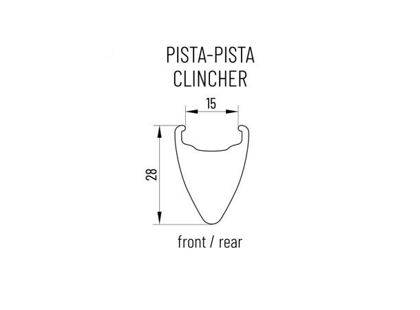 Miche Pistard Pista Pista Hjulsett CL Bane, Clincher 