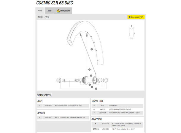 Mavic Cosmic SLR 65 DCL Hjulsett Disc Center Lock, M11 