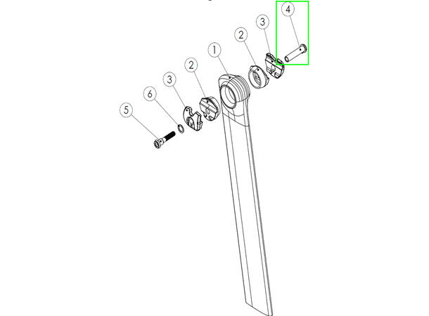 M6 long mutter for Factor Salpinne 128-A196BSF-BK 