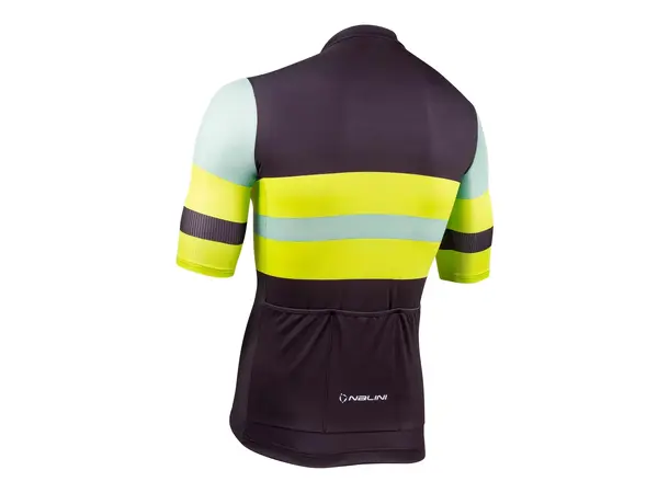 Nalini Linear Sykkeltrøye Sort, gul, grønn str. M 