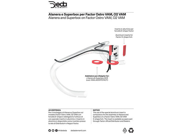 Deda Alanera & Superbox Top cover For Factor Ostro og O2 VAM