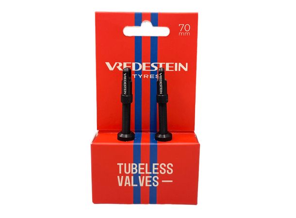 Vredestein Tubeless Ventiler 70mm 2 stk, Sort 
