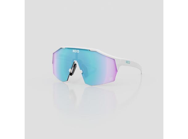 Koo Alibi Briller White Matt / Turquoise Mirror 
