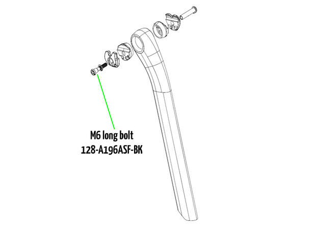 M6 long bolt for Ostro Salpinne 128-A196ASF-BK 