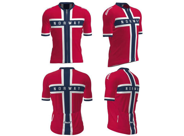 Santini Sykkeltrøye med norsk flagg 2XL